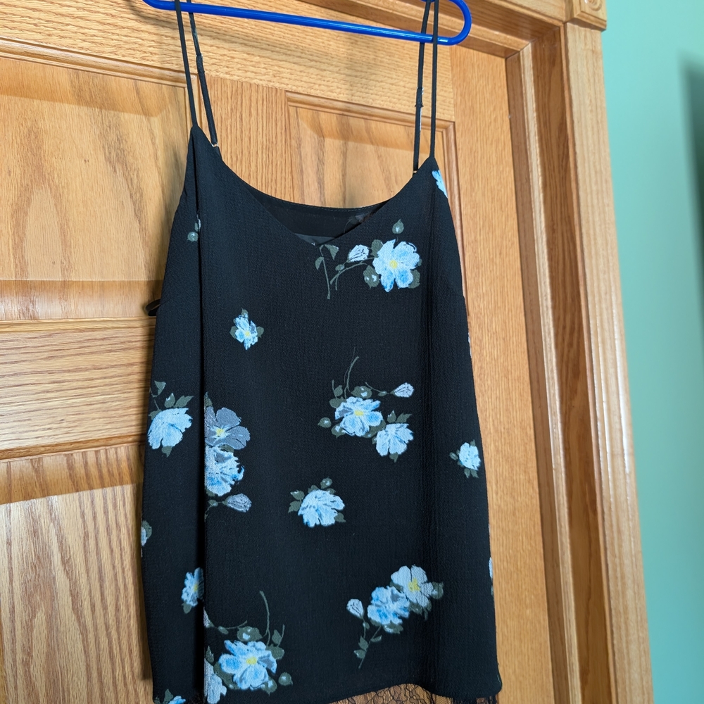 Floral Black Camisole Top